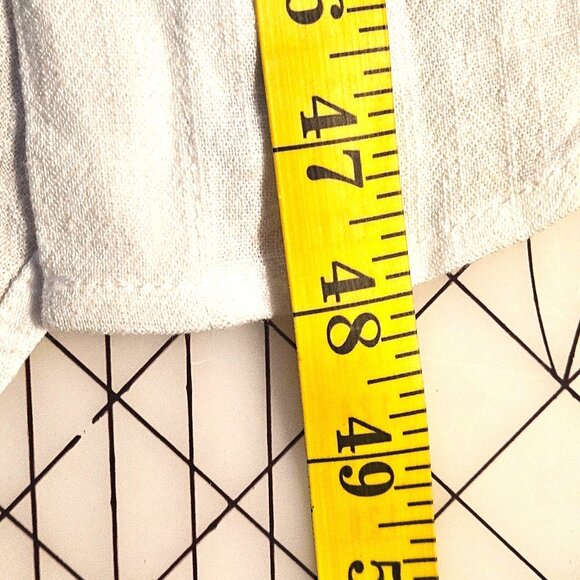 Aaron & Amber Womens Linen Maxi Shirt Dress Ivory M Coastal  Minimalist  Resort - Picture 10 of 16